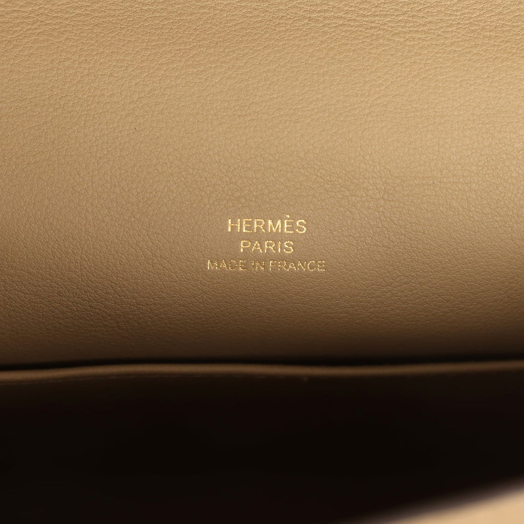 Hermes Kelly Pochette Beige Marfa Swift Gold Hardware