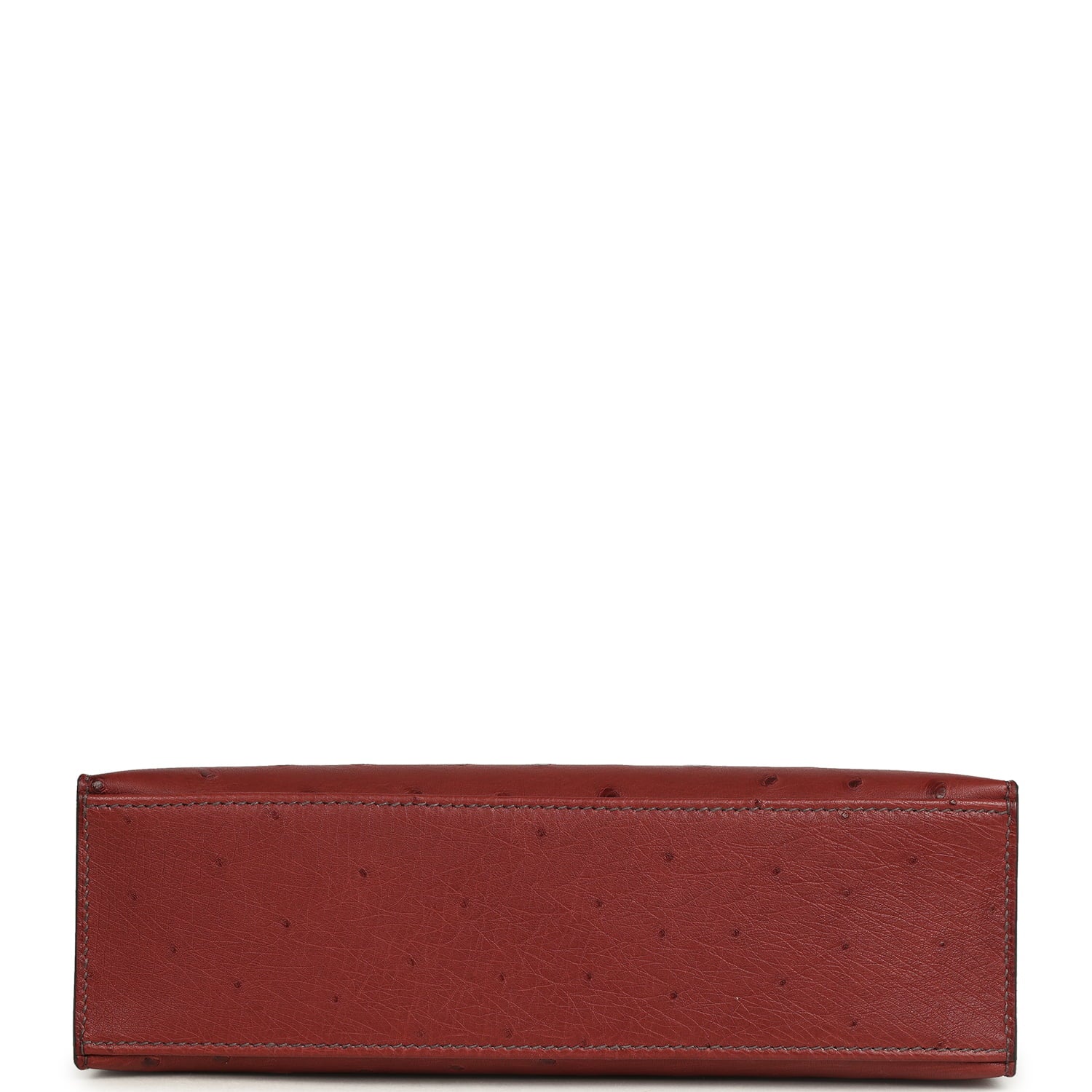 Hermes Kelly Pochette Rouge H Ostrich Palladium Hardware