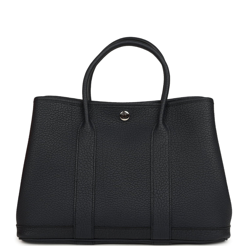 Hermes Garden Party 30 Bleu Indigo Negonda Palladium Hardware