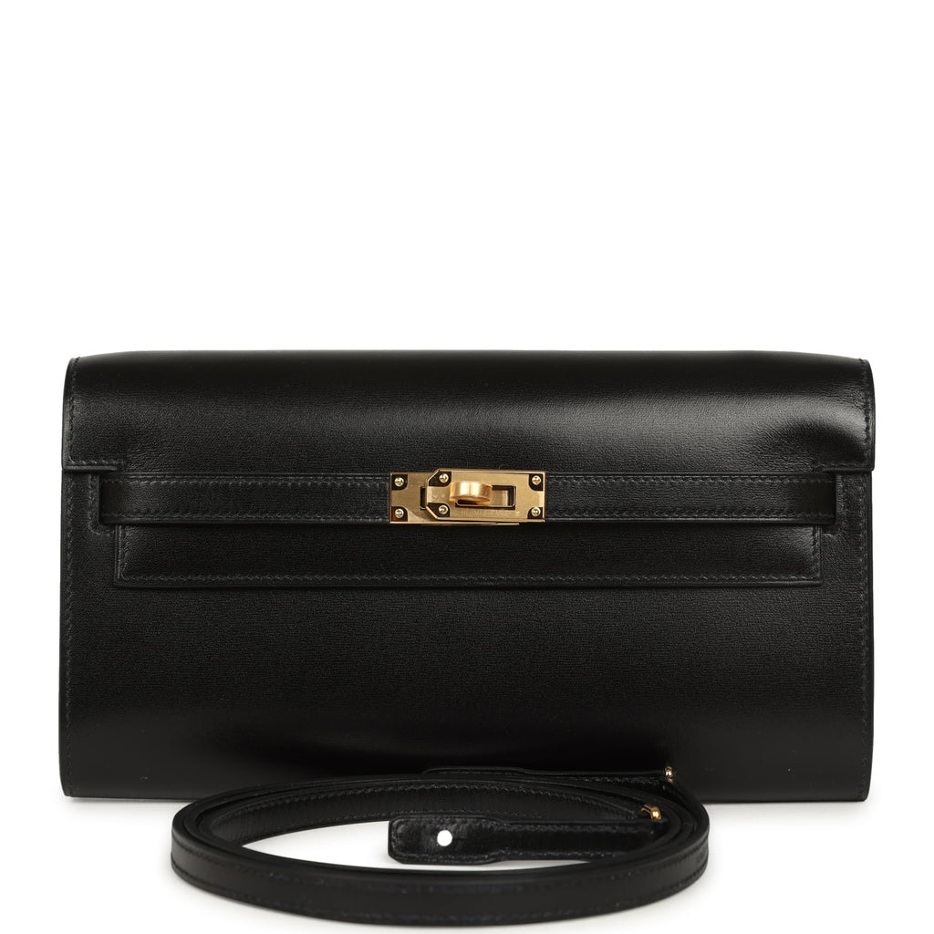 Hermes Kelly Wallet To Go Rock Black Box Gold Hardware