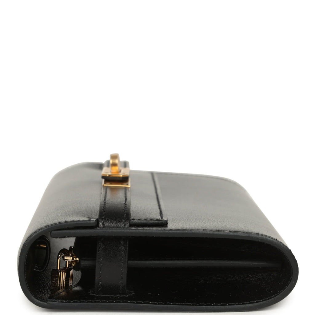 Hermes Kelly Wallet To Go Rock Black Box Gold Hardware