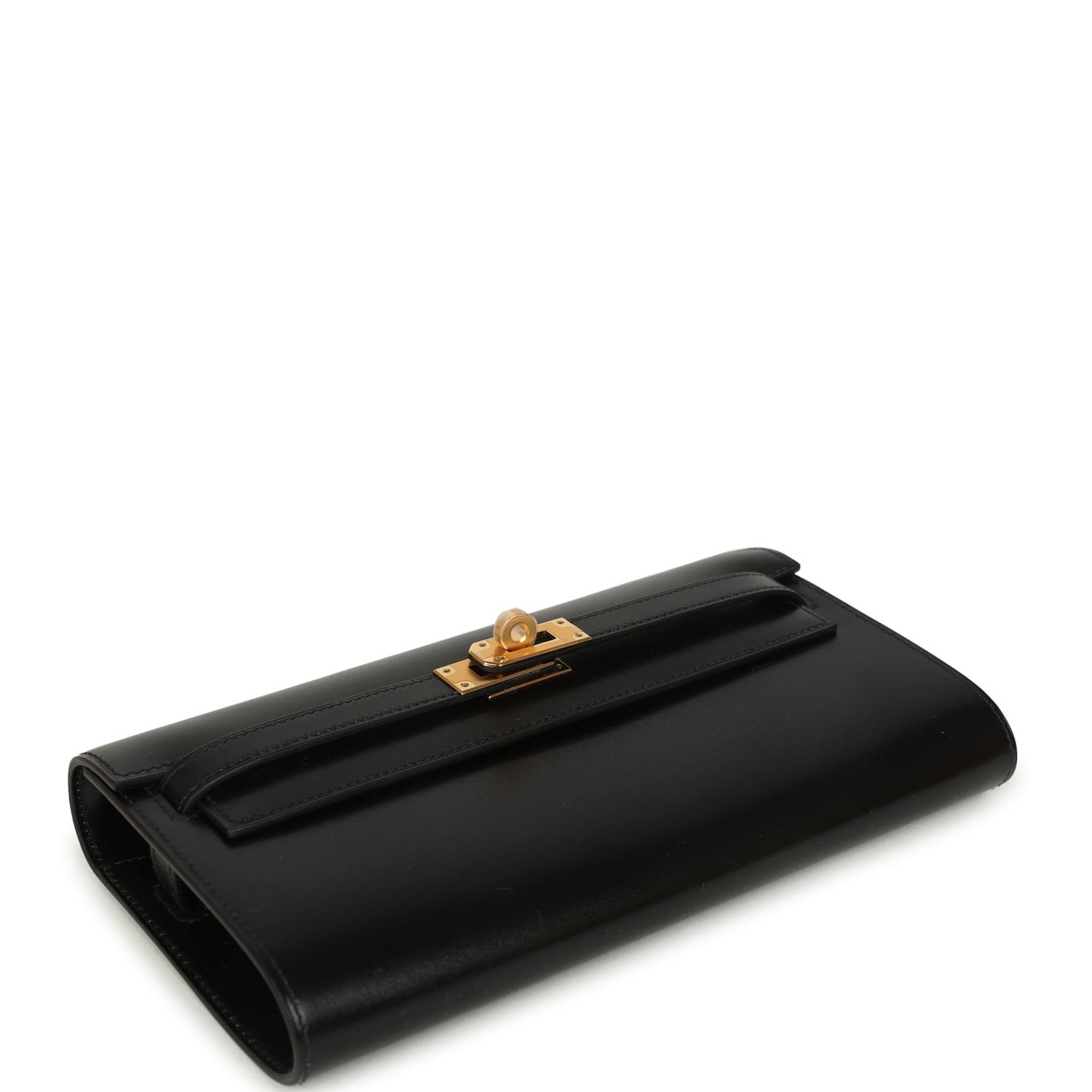 Hermes Kelly Wallet To Go Rock Black Box Gold Hardware