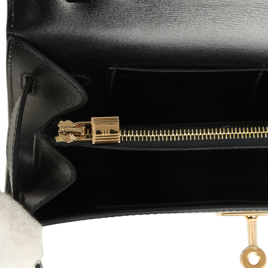 Hermes Kelly Wallet To Go Rock Black Box Gold Hardware