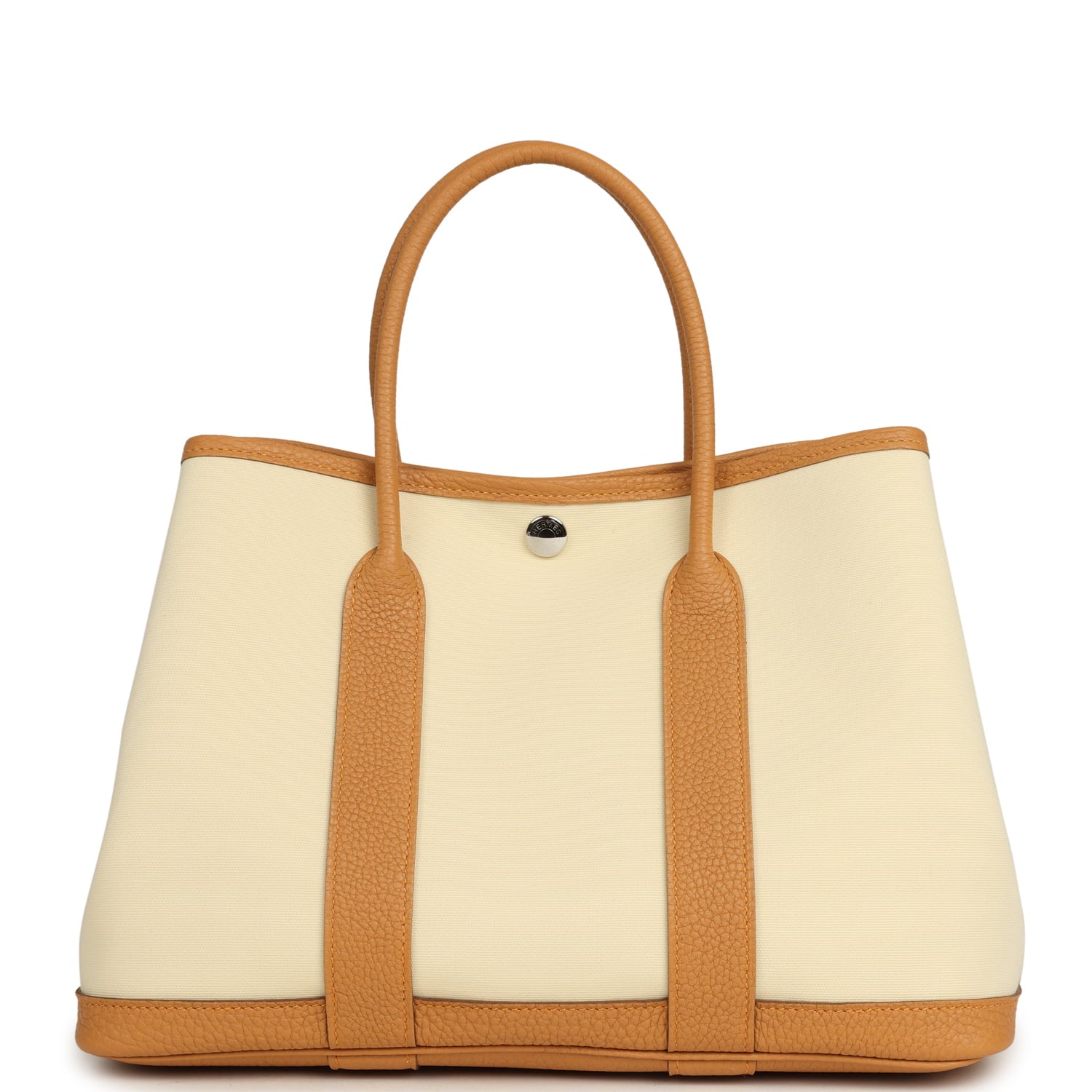 Hermes Garden Party 30 Beton Toile Militaire Canvas and Biscuit Negonda Palladium Hardware