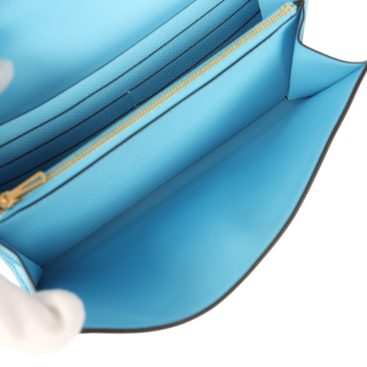 Hermes Constance Wallet To Go Celeste Epsom Gold Hardware