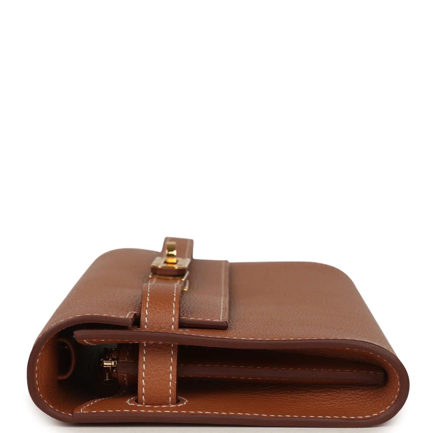 Pre-owned Hermes Kelly Wallet To Go Gold Evercolor Gold Hardware
