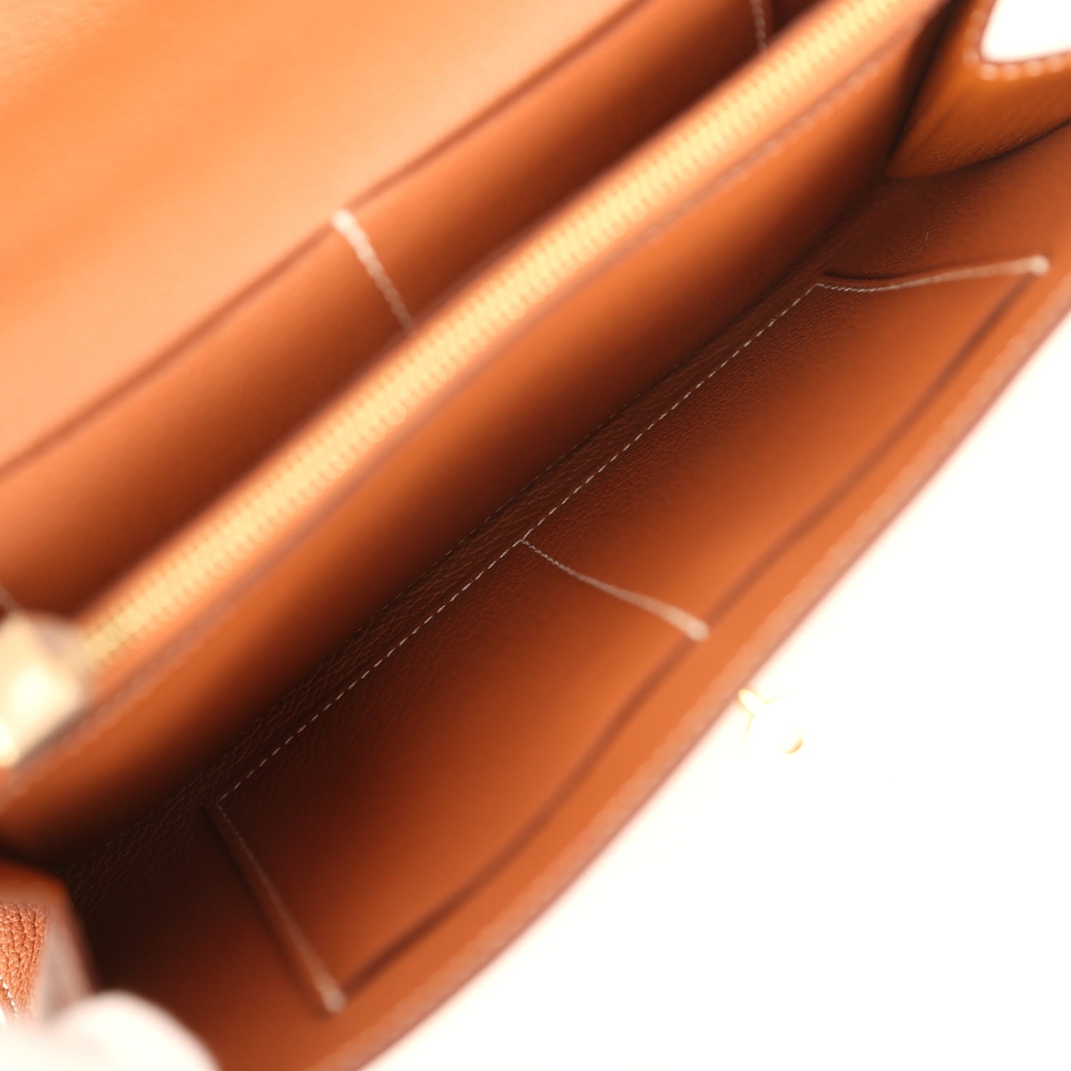 Pre-owned Hermes Kelly Wallet To Go Gold Evercolor Gold Hardware