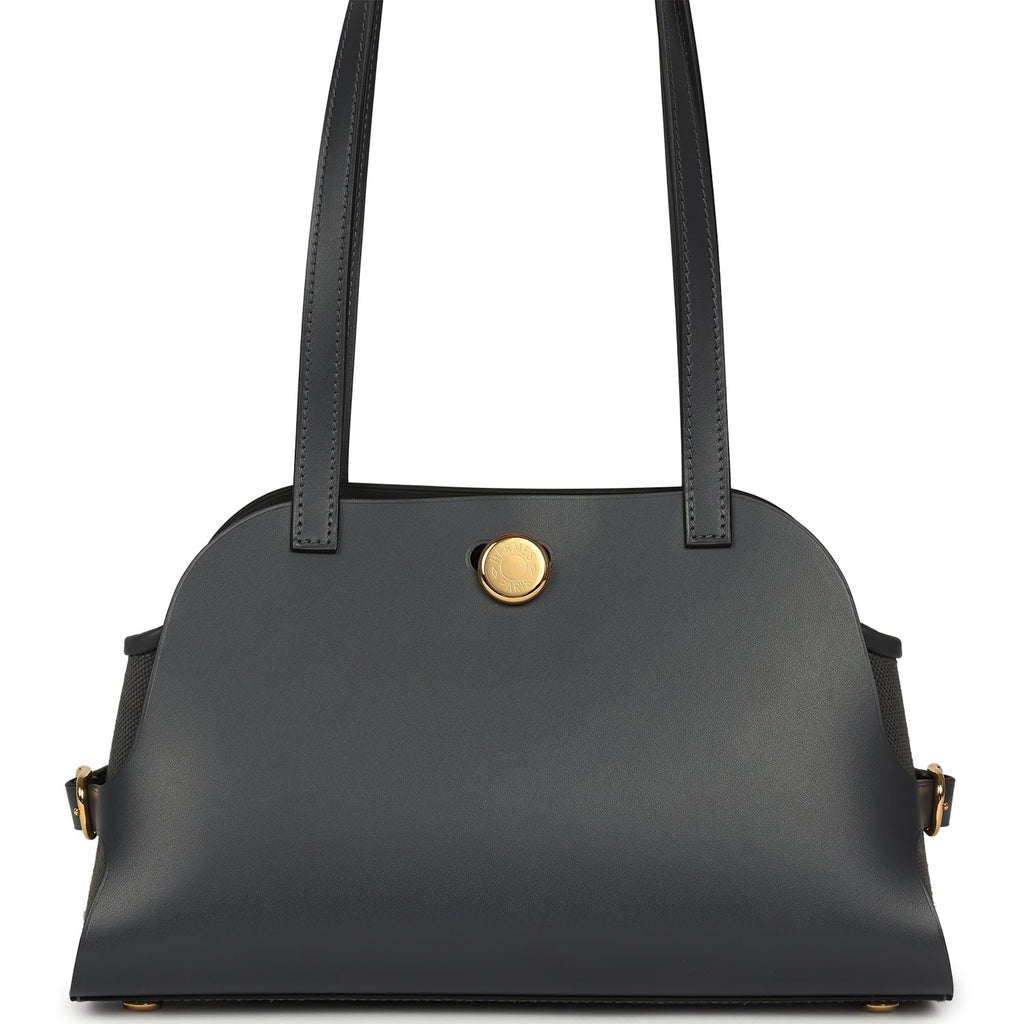 Hermes Tablier Sellier Ardoise Vache Hunter, Swift and Toile Militaire Palladium Hardware