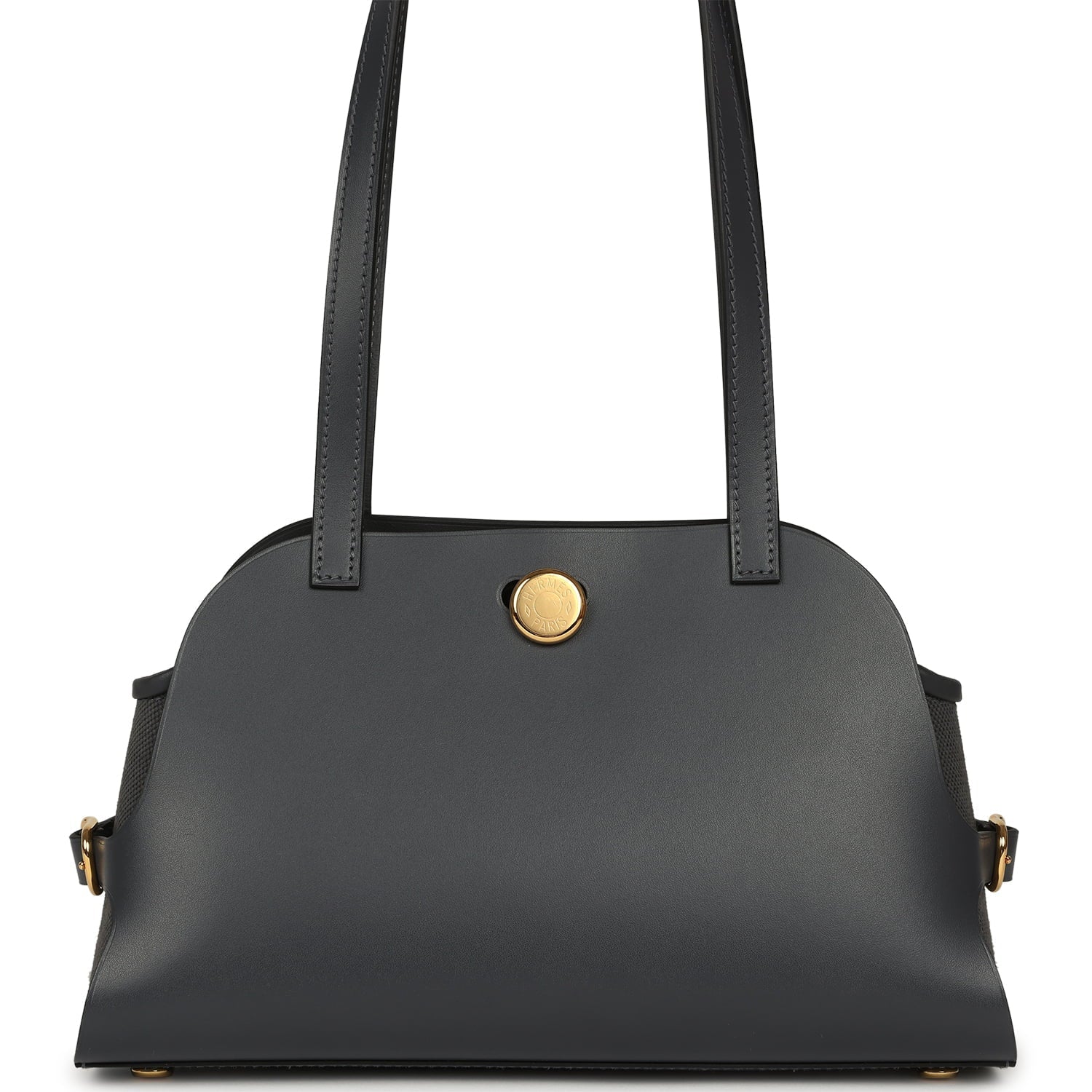 Hermes Tablier Sellier Ardoise Vache Hunter, Swift and Toile Militaire Palladium Hardware