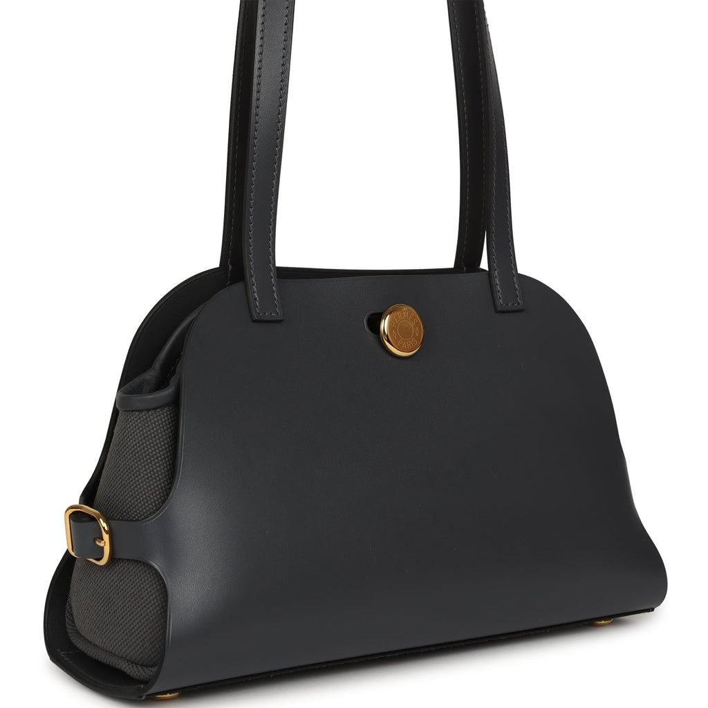 Hermes Tablier Sellier Ardoise Vache Hunter, Swift and Toile Militaire Palladium Hardware