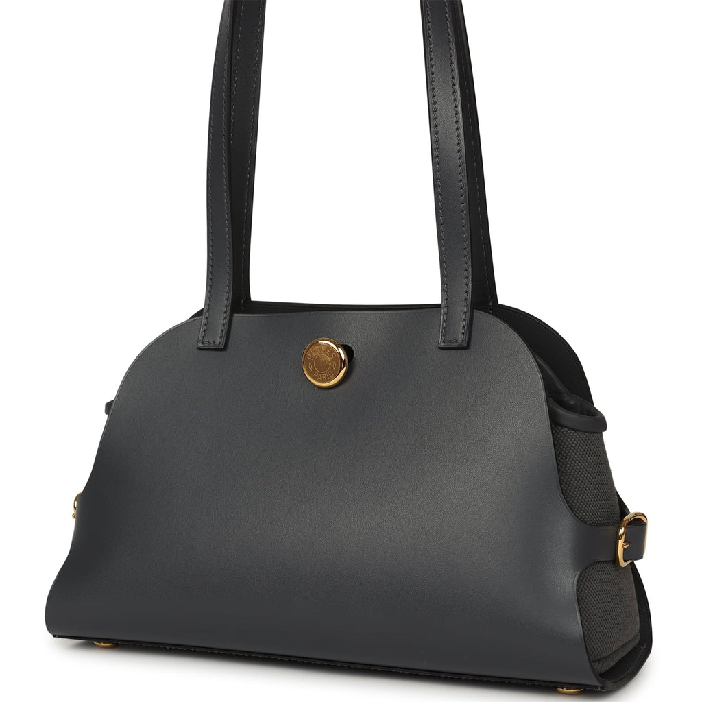 Hermes Tablier Sellier Ardoise Vache Hunter, Swift and Toile Militaire Palladium Hardware