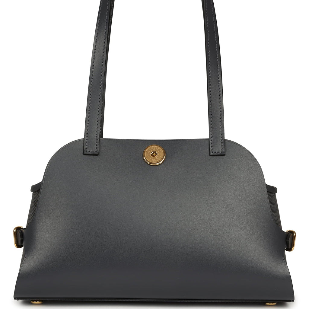 Hermes Tablier Sellier Ardoise Vache Hunter, Swift and Toile Militaire Palladium Hardware