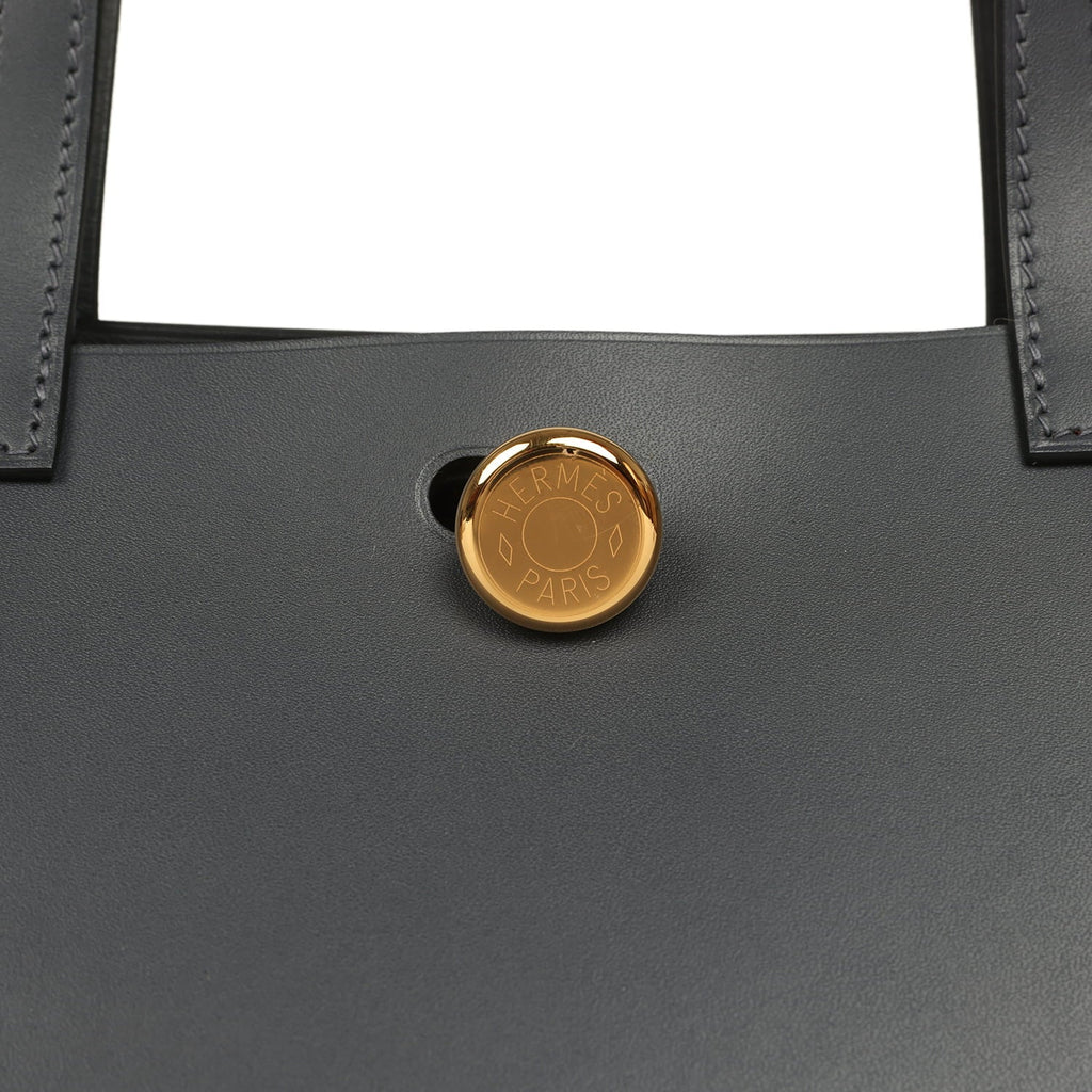 Hermes Tablier Sellier Ardoise Vache Hunter, Swift and Toile Militaire Palladium Hardware
