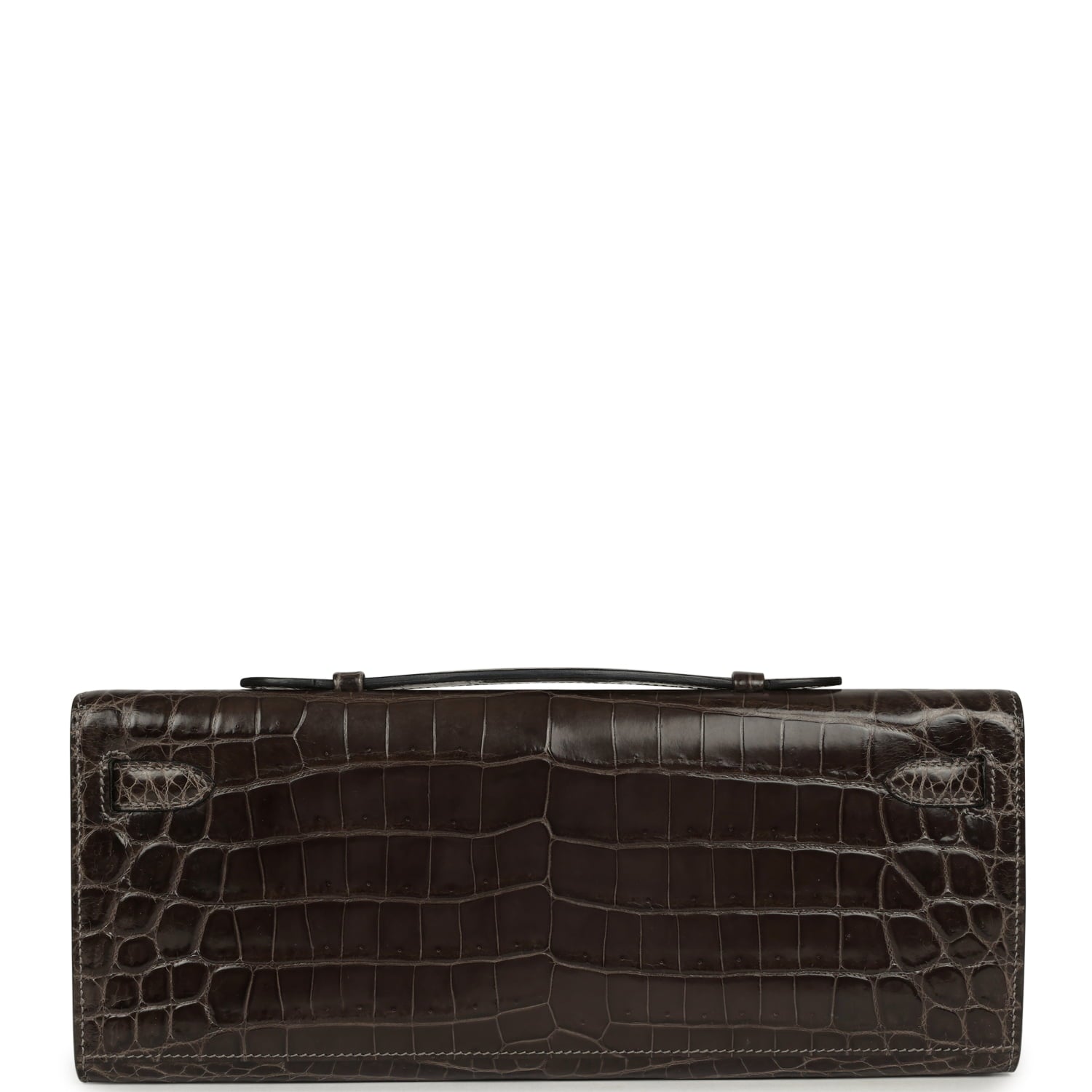 Pre-owned Hermes Kelly Cut Graphite Matte Niloticus Crocodile Palladium Hardware