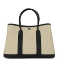 Hermes Garden Party 30 Beton Toile Officier Canvas and Black Negonda Palladium Hardware