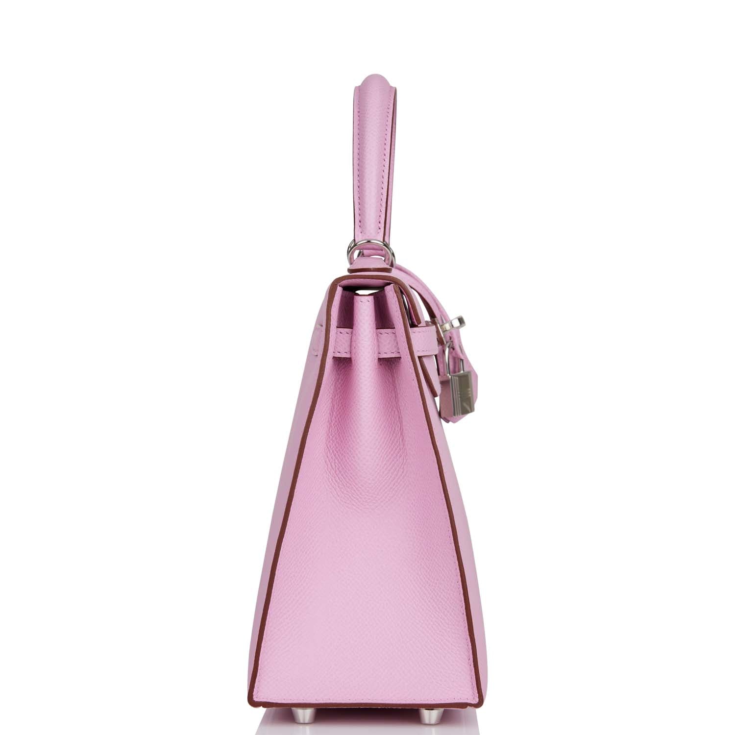 Hermes Kelly Sellier 25 Mauve Sylvestre Epsom Palladium Hardware