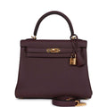 Hermes Kelly Retourne 25 Cassis Togo Gold Hardware
