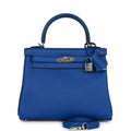 Hermes Kelly Retourne 25 Bleu Royal Swift Palladium Hardware