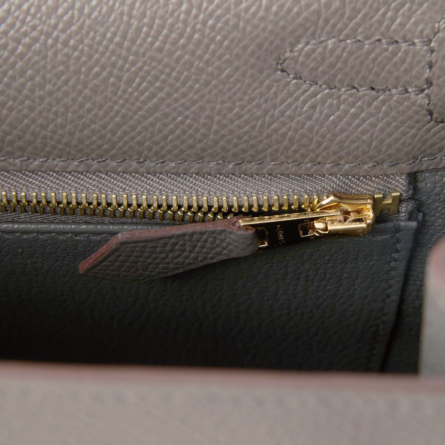 Hermes Kelly Sellier 25 Etain Epsom Gold Hardware