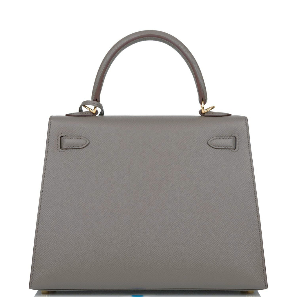 Hermes Kelly Sellier 25 Etain Epsom Gold Hardware