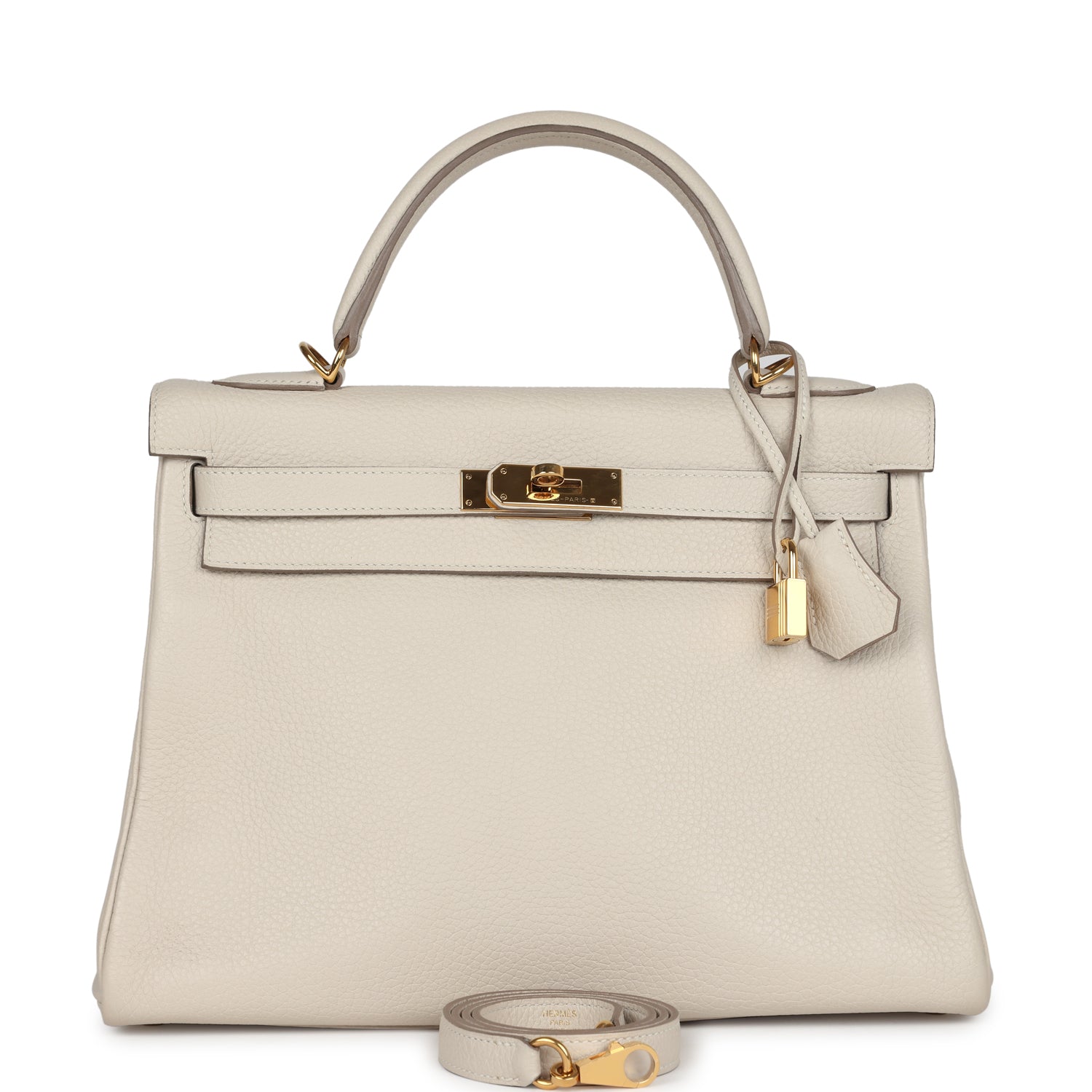 Hermes Kelly Retourne 32 Craie Togo Gold Hardware