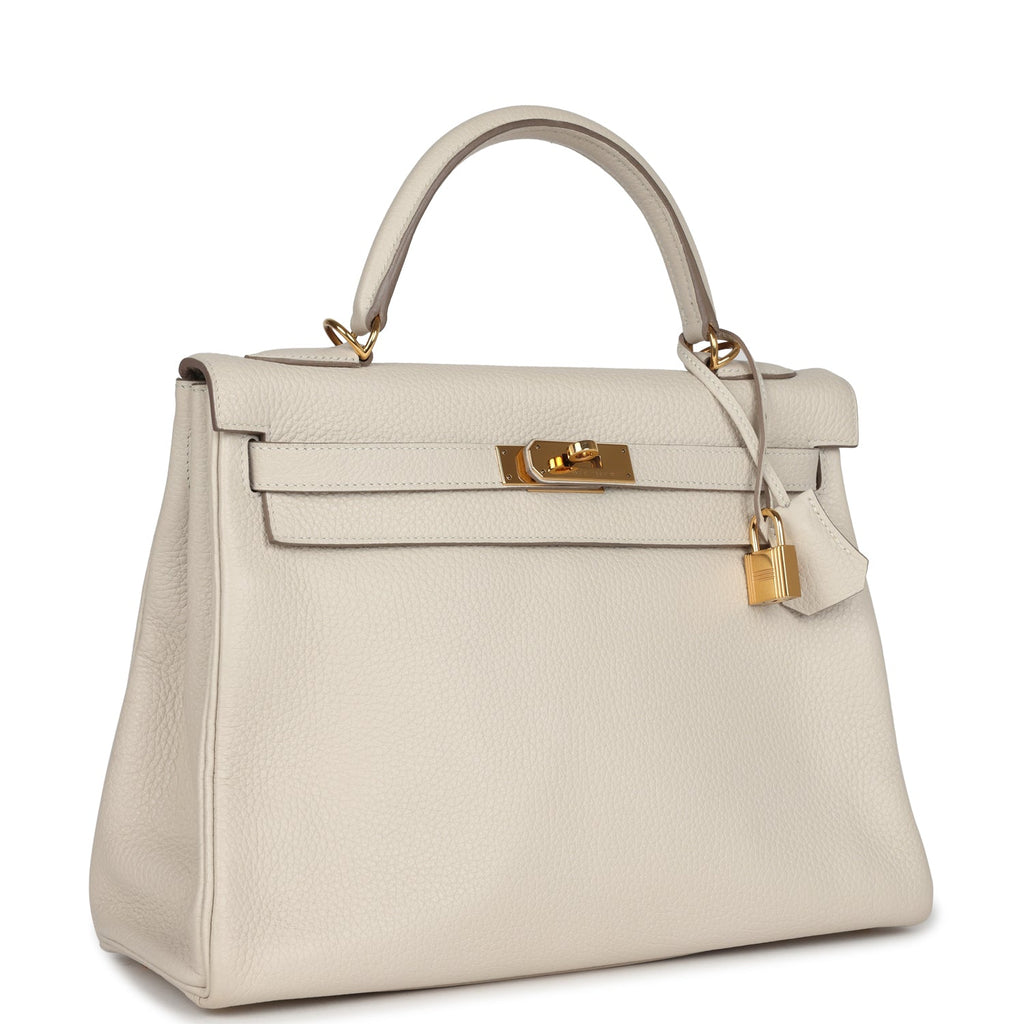 Hermes Kelly Retourne 32 Craie Togo Gold Hardware