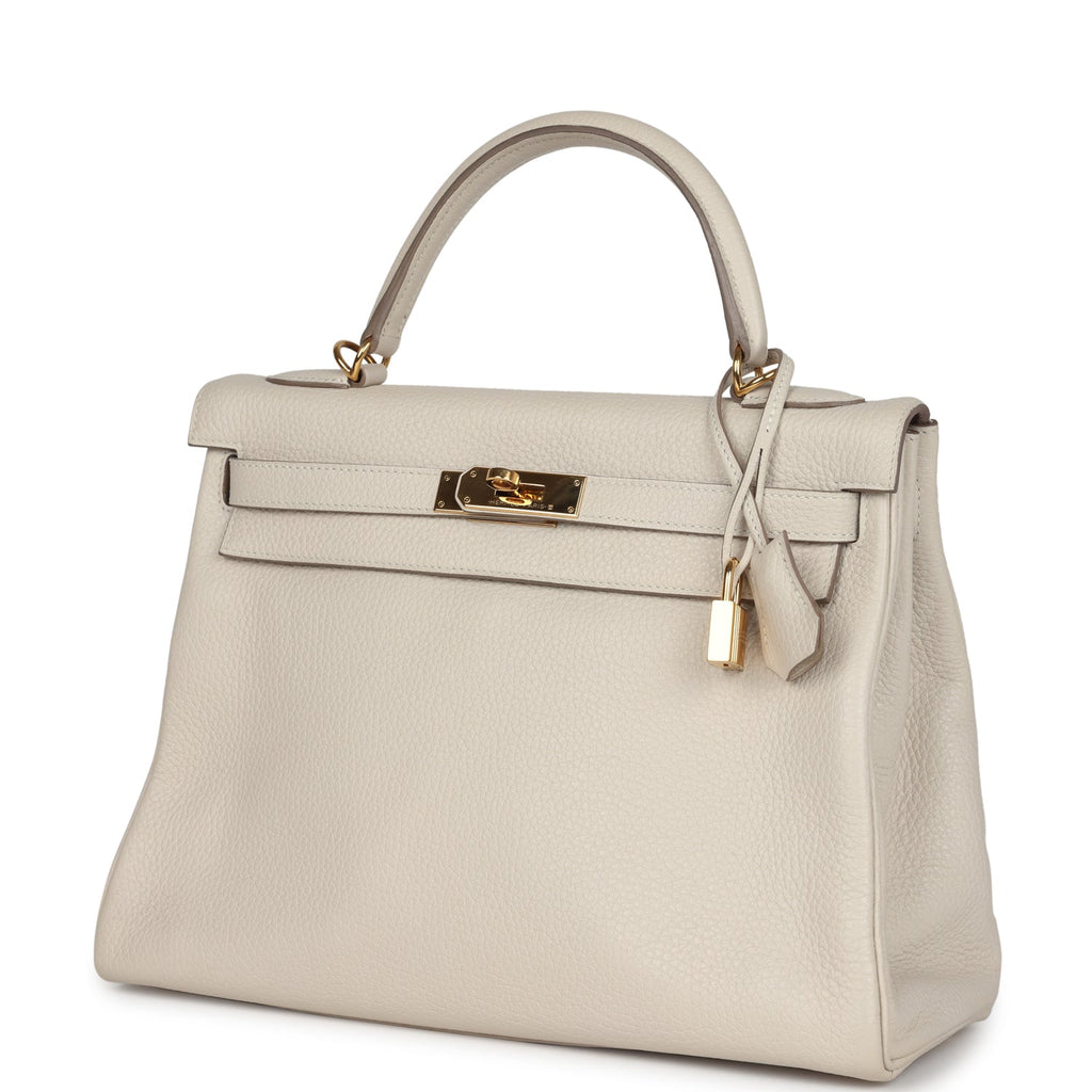 Hermes Kelly Retourne 32 Craie Togo Gold Hardware