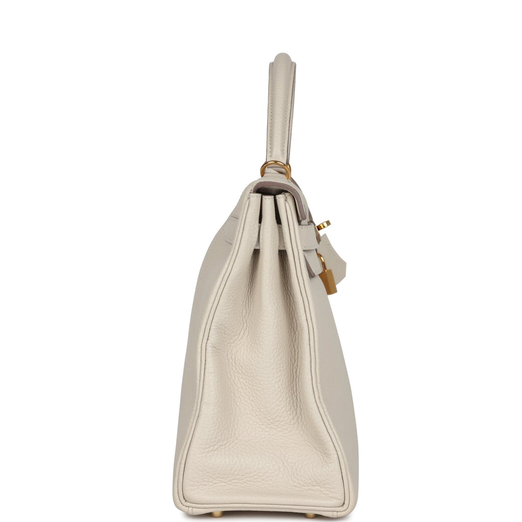Hermes Kelly Retourne 32 Craie Togo Gold Hardware