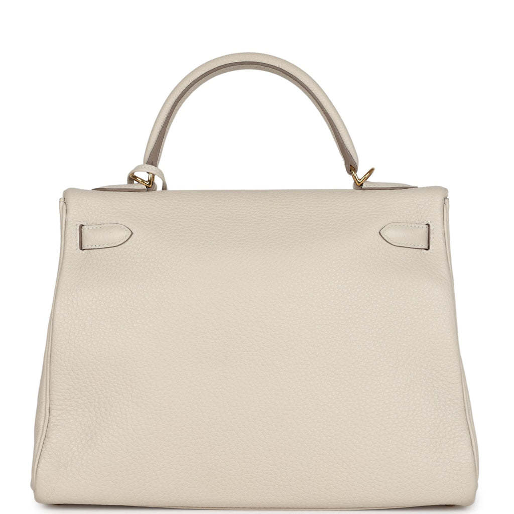 Hermes Kelly Retourne 32 Craie Togo Gold Hardware