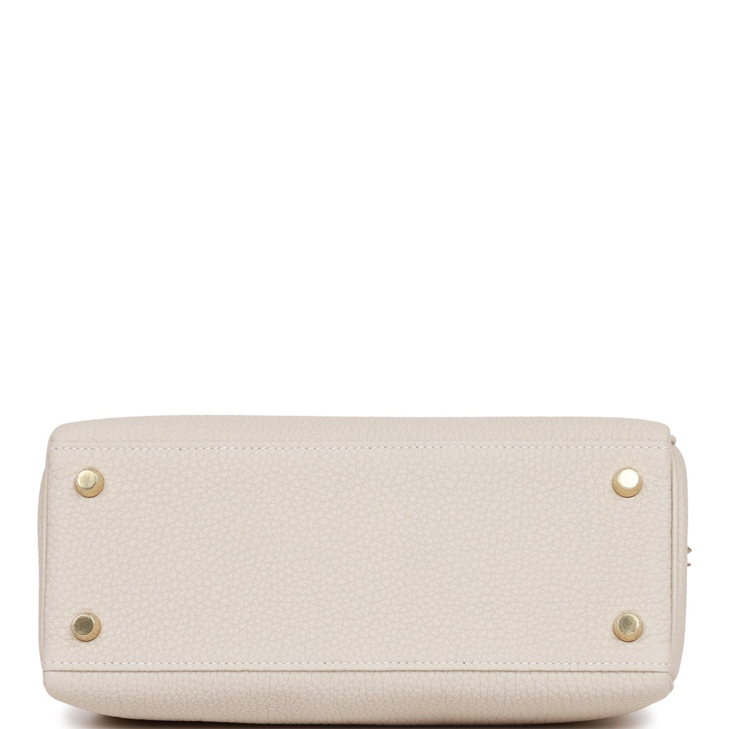 Hermes Kelly Retourne 25 Craie Togo Gold Hardware