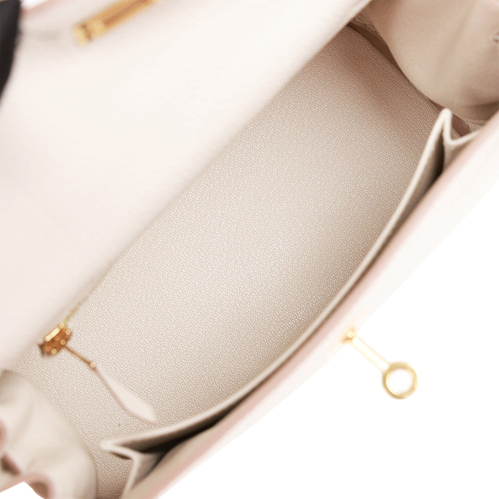 Hermes Kelly Retourne 25 Craie Togo Gold Hardware