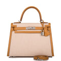 Hermes Kelly Sellier 28 Sesame Toile and Swift Palladium Hardware