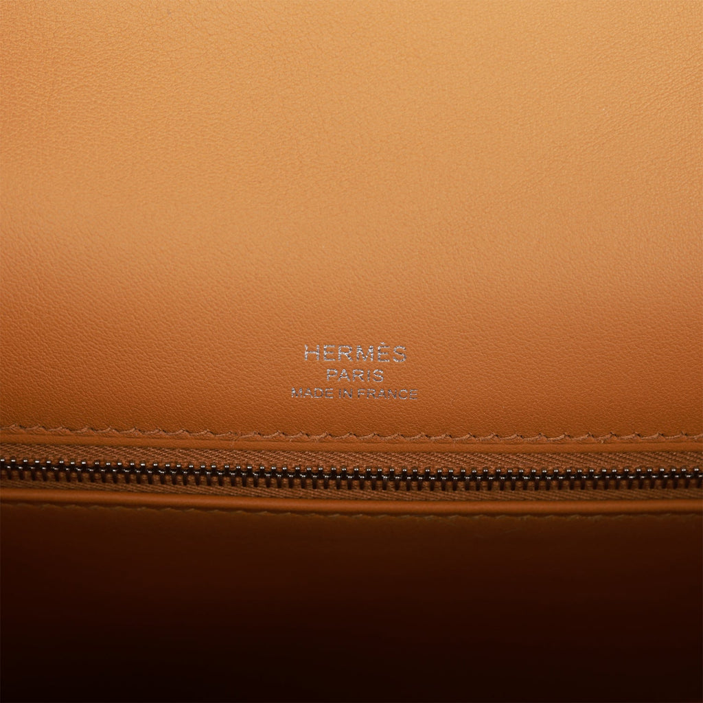 Hermes Quadrille Kelly Sellier 28 Sesame Toile and Swift Palladium Hardware