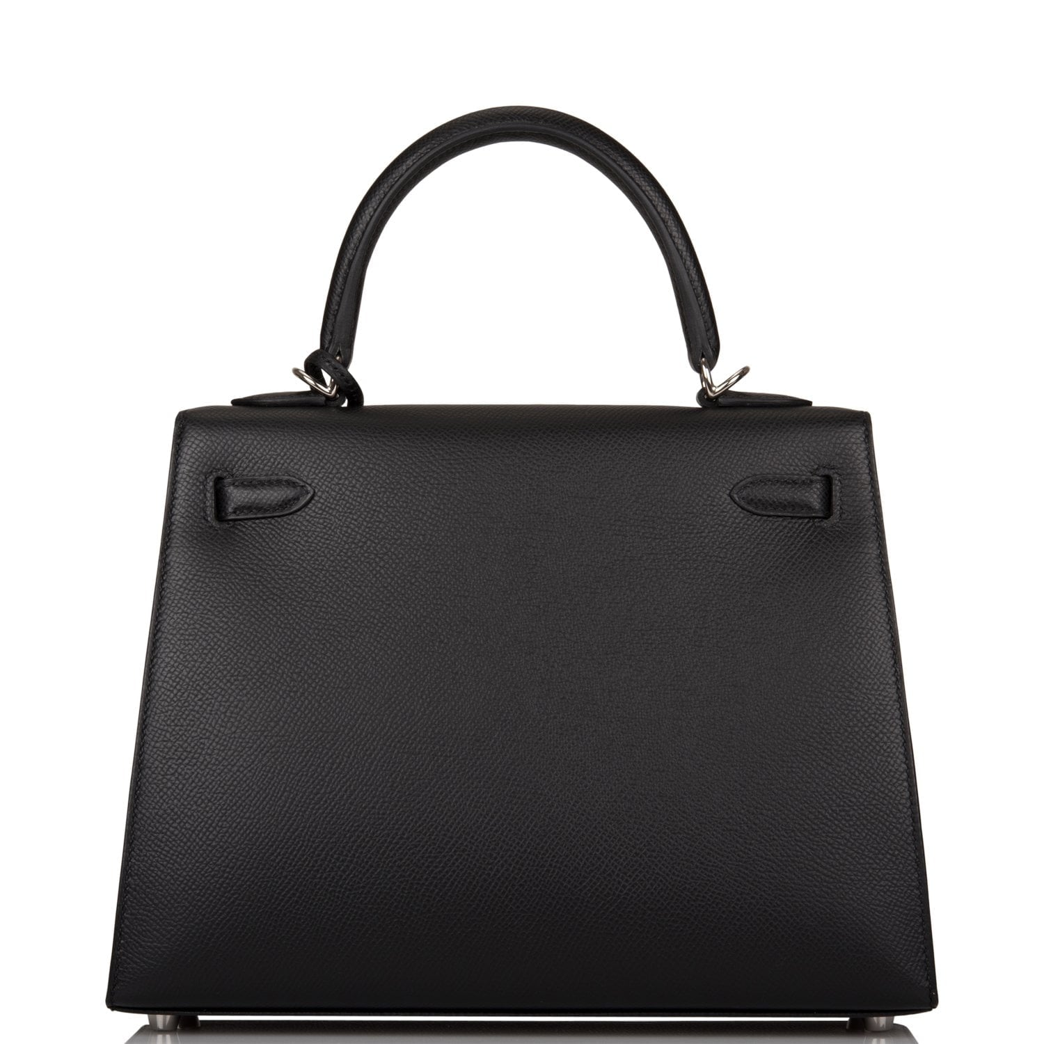 Hermes Kelly Sellier 25 Black Epsom Palladium Hardware