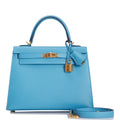Hermes Kelly Sellier 25 Bleu du Nord Epsom Gold Hardware