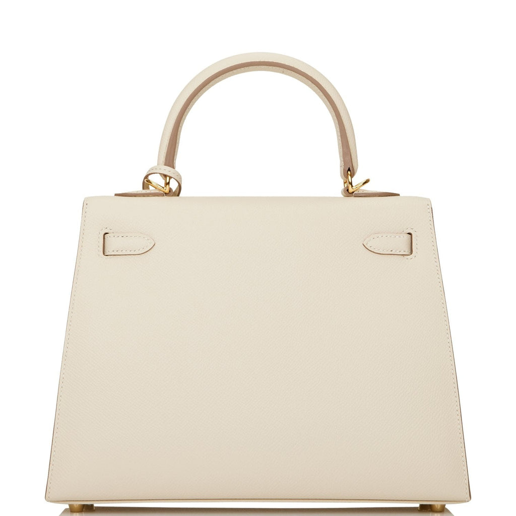 Hermes Kelly Sellier 25 Craie Epsom Gold Hardware