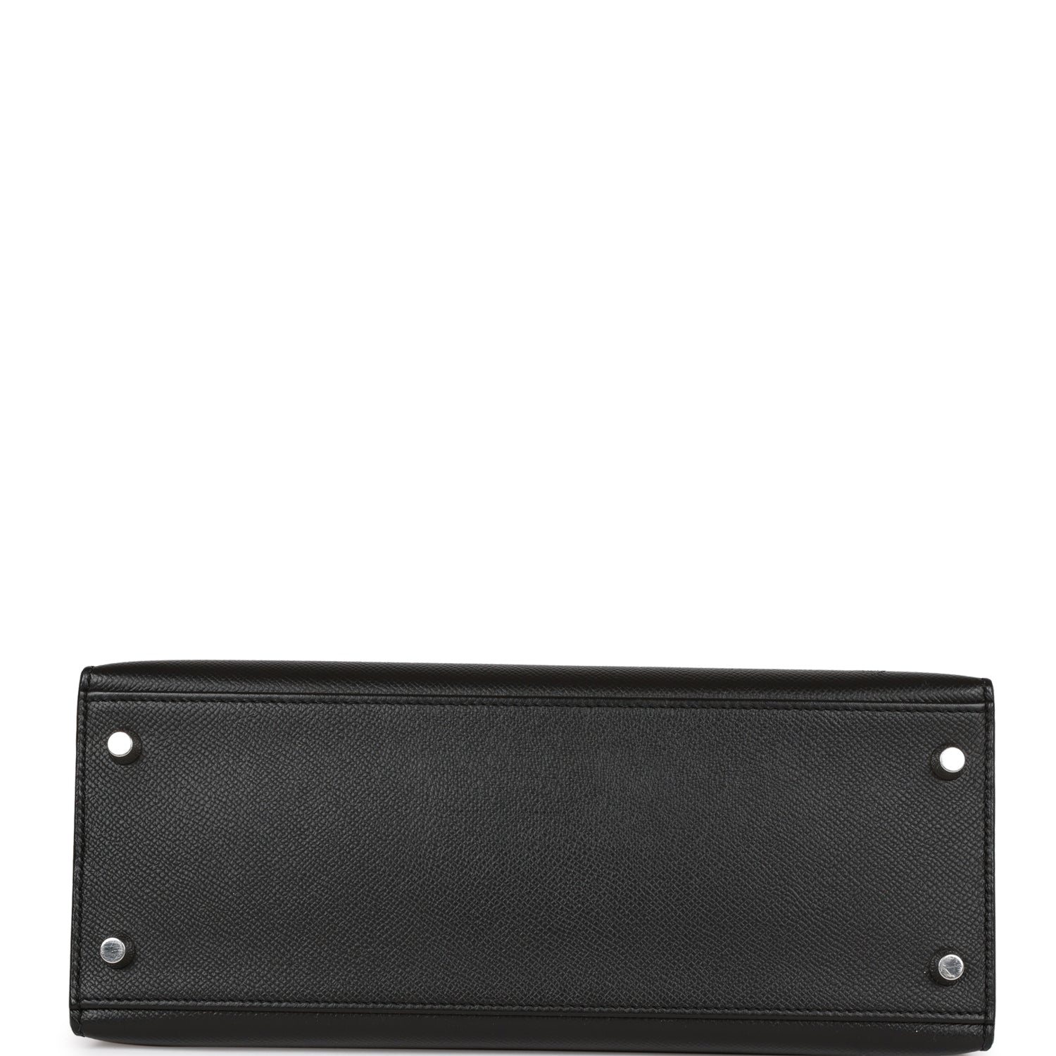 Pre-owned Hermes Kelly Sellier 28 Black Epsom Palladium Hardware