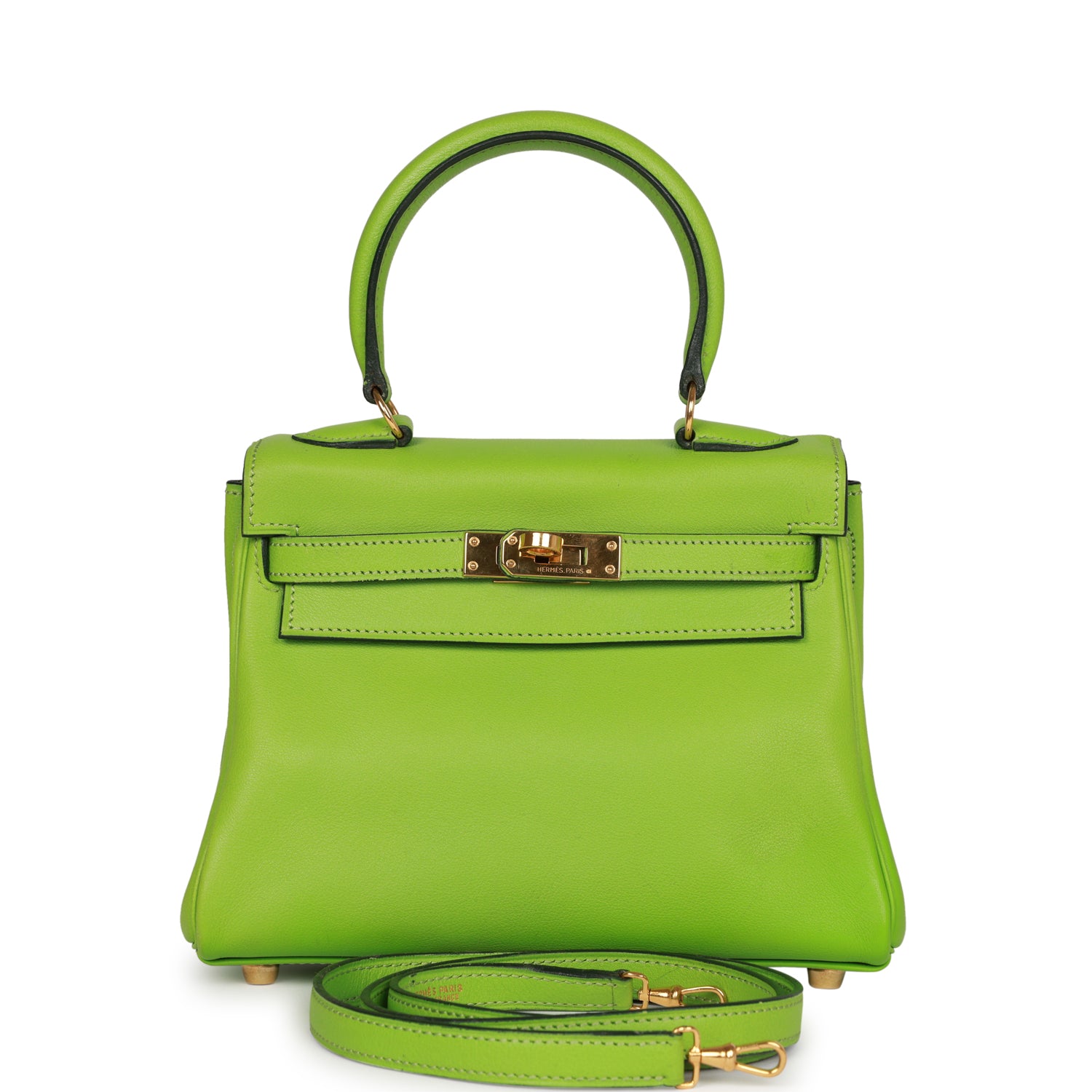 New Hermes Kelly Retourne 20 Vert Cru Gulliver Gold Hardware