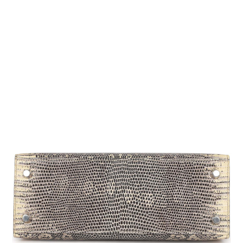 Hermes Kelly Sellier 25 Ombre Varanus Salvator Lizard Palladium Hardware