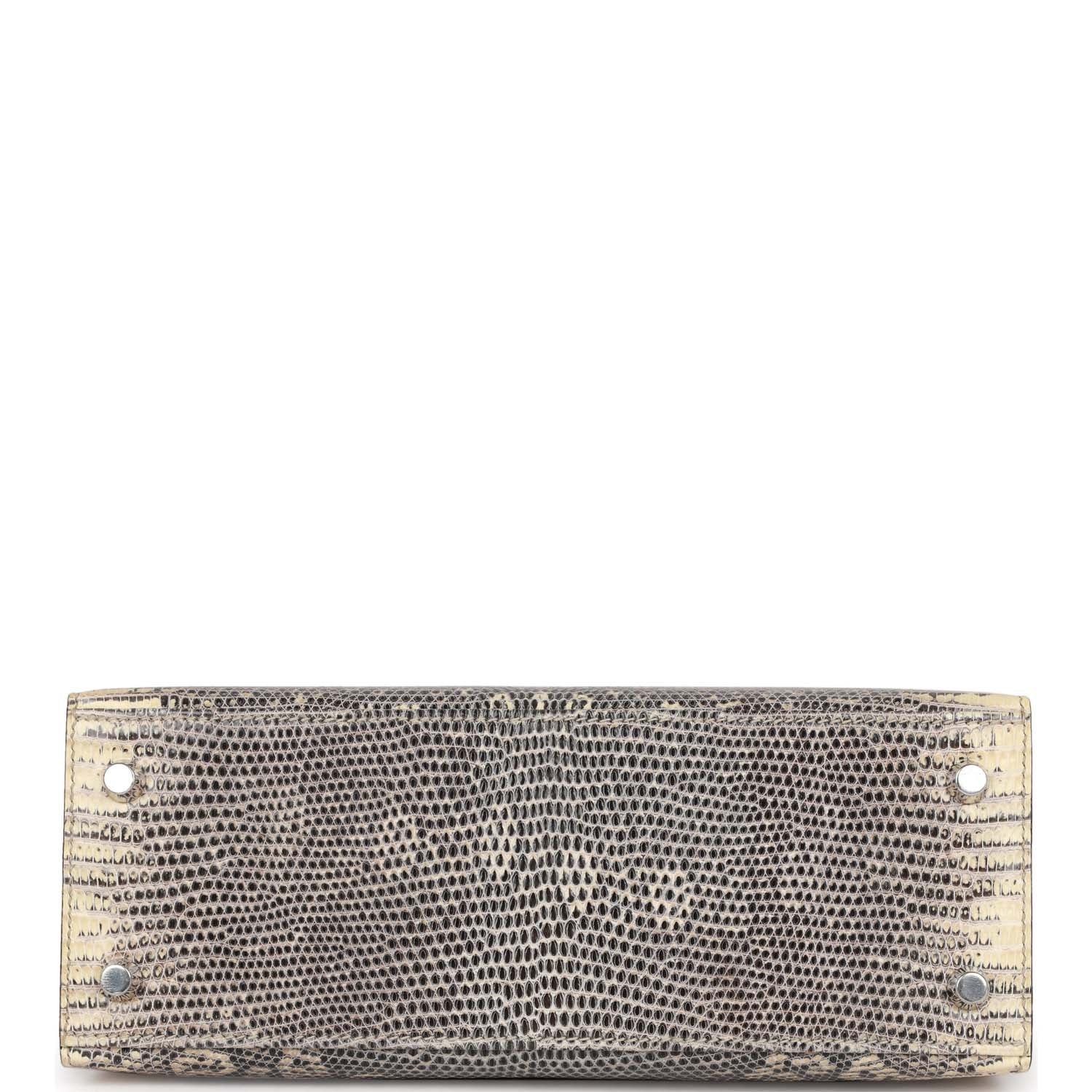 Hermes Kelly Sellier 25 Ombre Varanus Salvator Lizard Palladium Hardware
