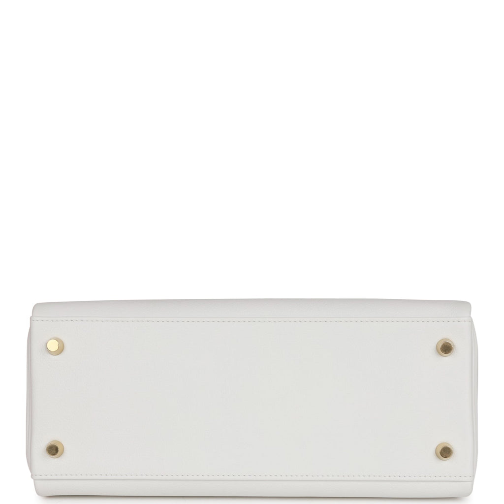 Hermes Kelly Retourne 28 New White Evercolor Gold Hardware