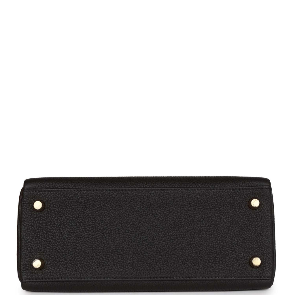 Hermes Kelly Retourne 25 Black Togo Gold Hardware