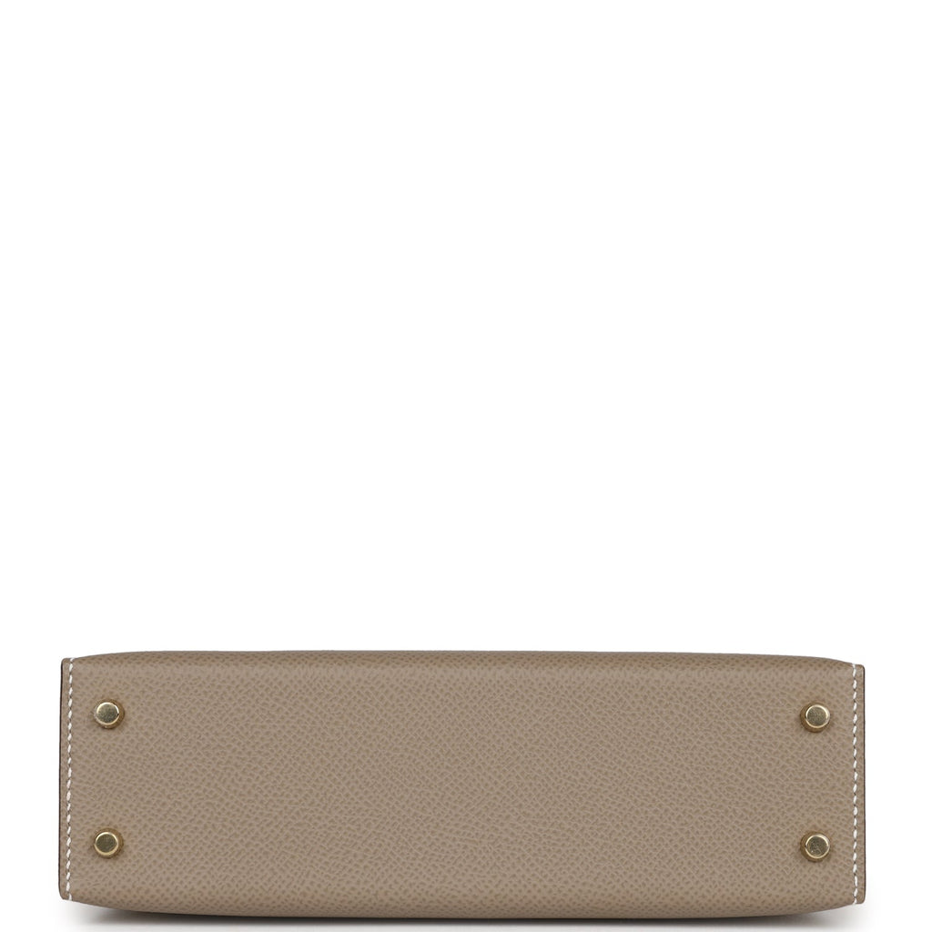 Hermes Special Order (HSS) Kelly 20 Nata and Gris Asphalte Epsom Sellier Permabrass Hardware