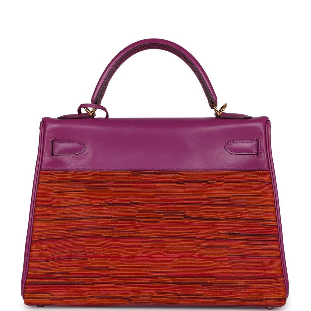 New Hermes Kelly Retourne 32 Vibrato Cyclamen Box Gold Hardware
