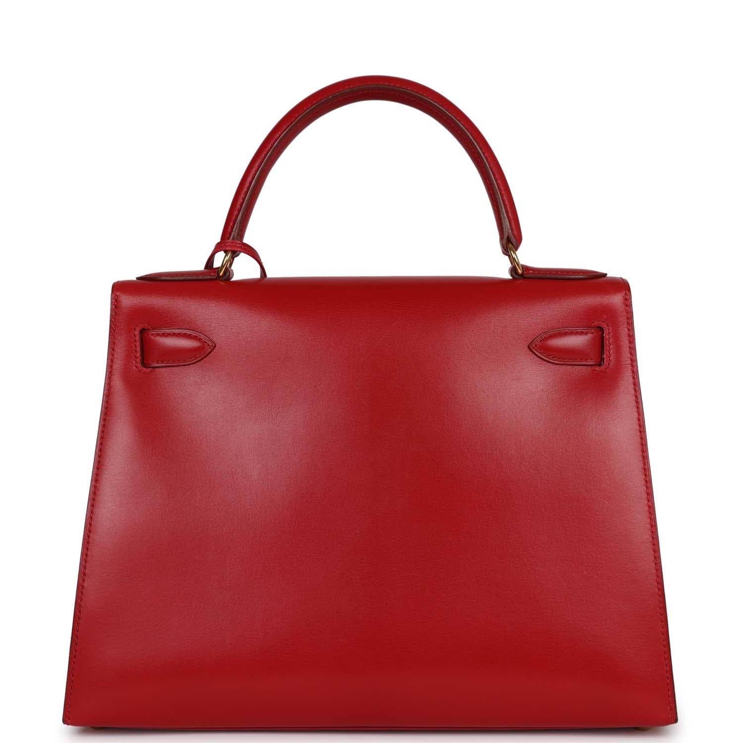 New Hermes Kelly Sellier 28 Rouge Vif Box Gold Hardware