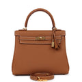 Hermes Kelly Retourne 25 Gold Togo Gold Hardware