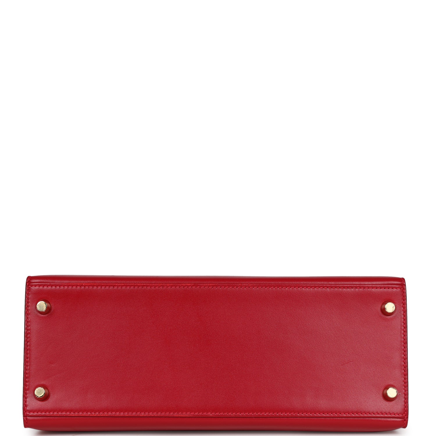 Pre-owned Hermes Kelly Sellier 28 Rouge Vif Tadelakt Gold Hardware