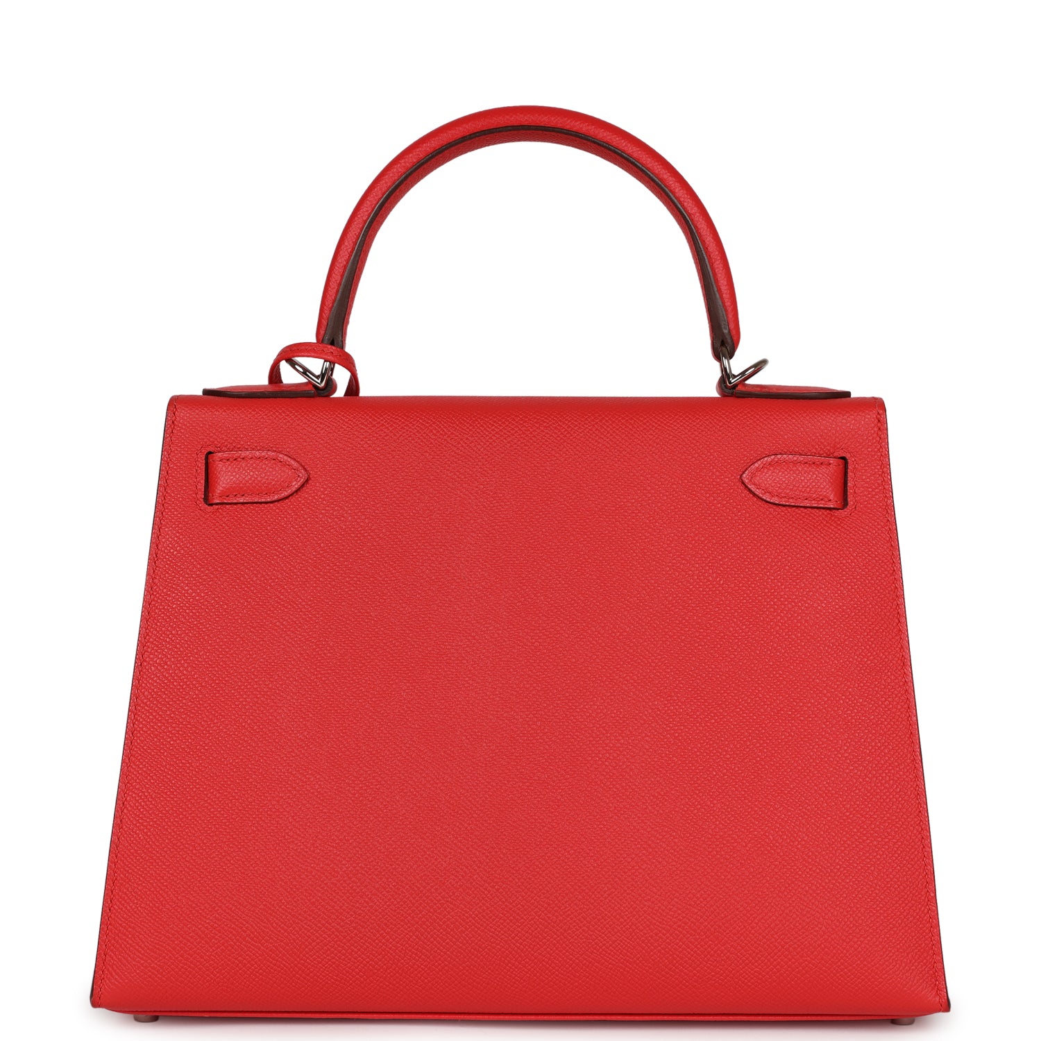 Pre-owned Hermes Kelly Sellier 28 Rouge Tomate Epsom Palladium Hardware