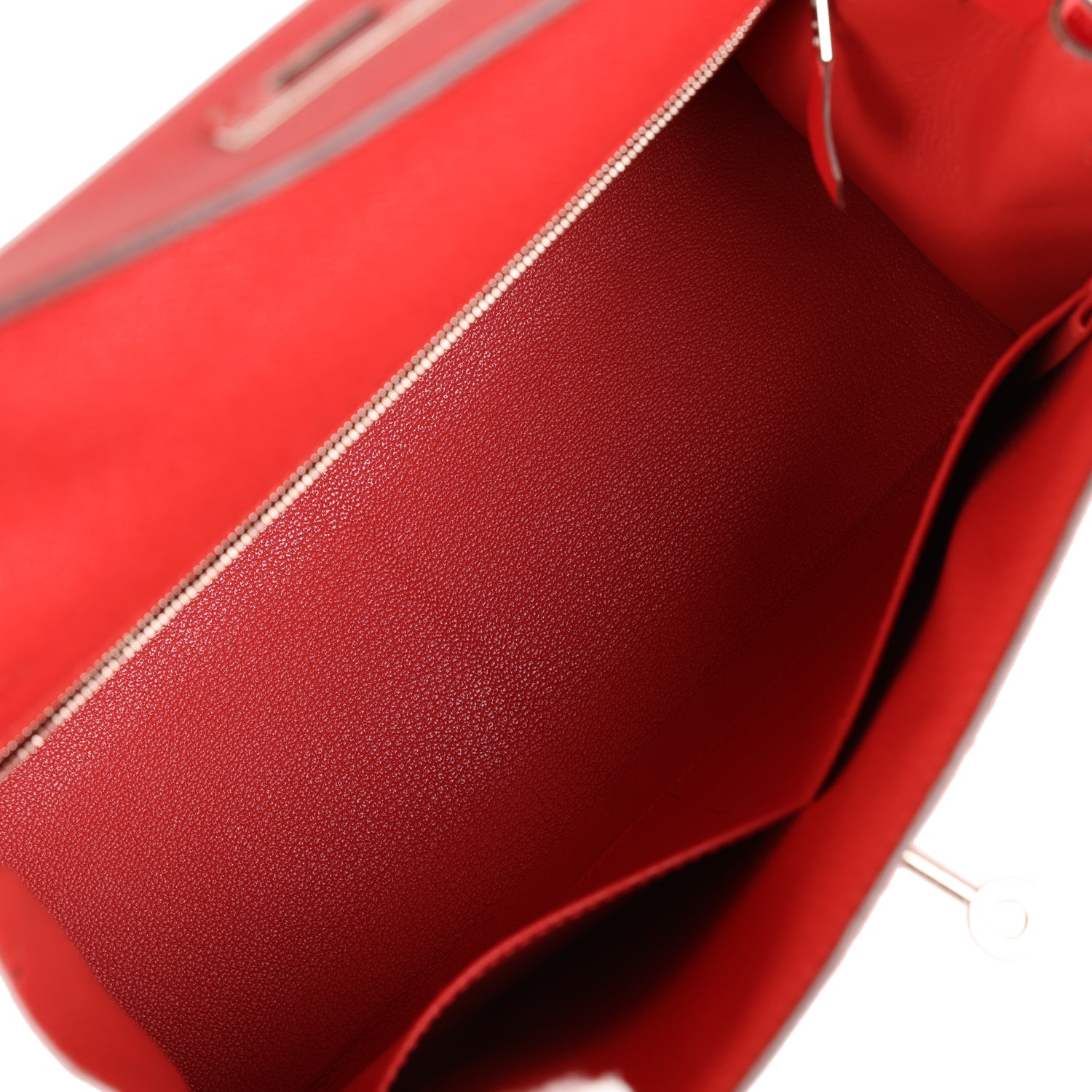 Pre-owned Hermes Kelly Sellier 28 Rouge Tomate Epsom Palladium Hardware