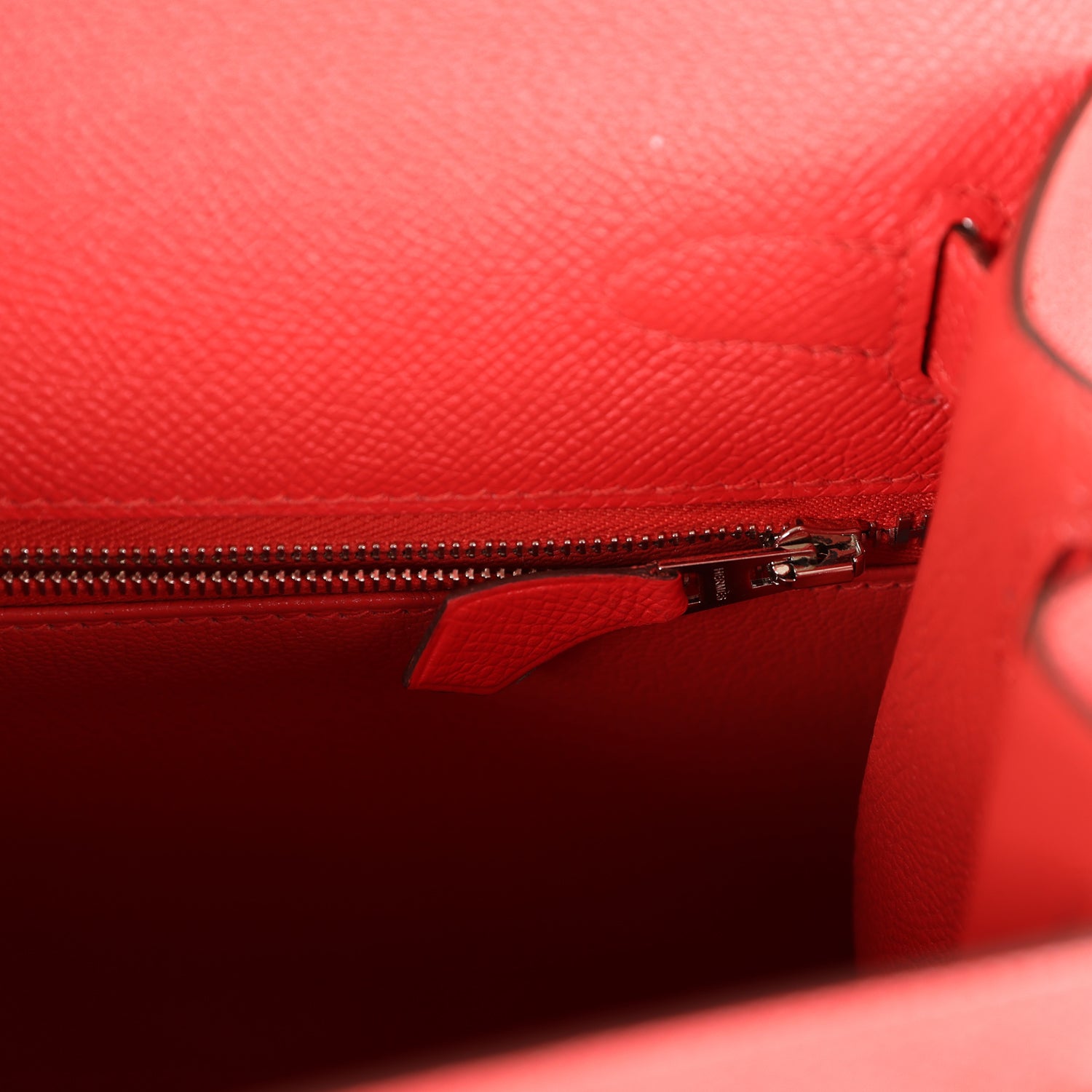 Pre-owned Hermes Kelly Sellier 28 Rouge Tomate Epsom Palladium Hardware